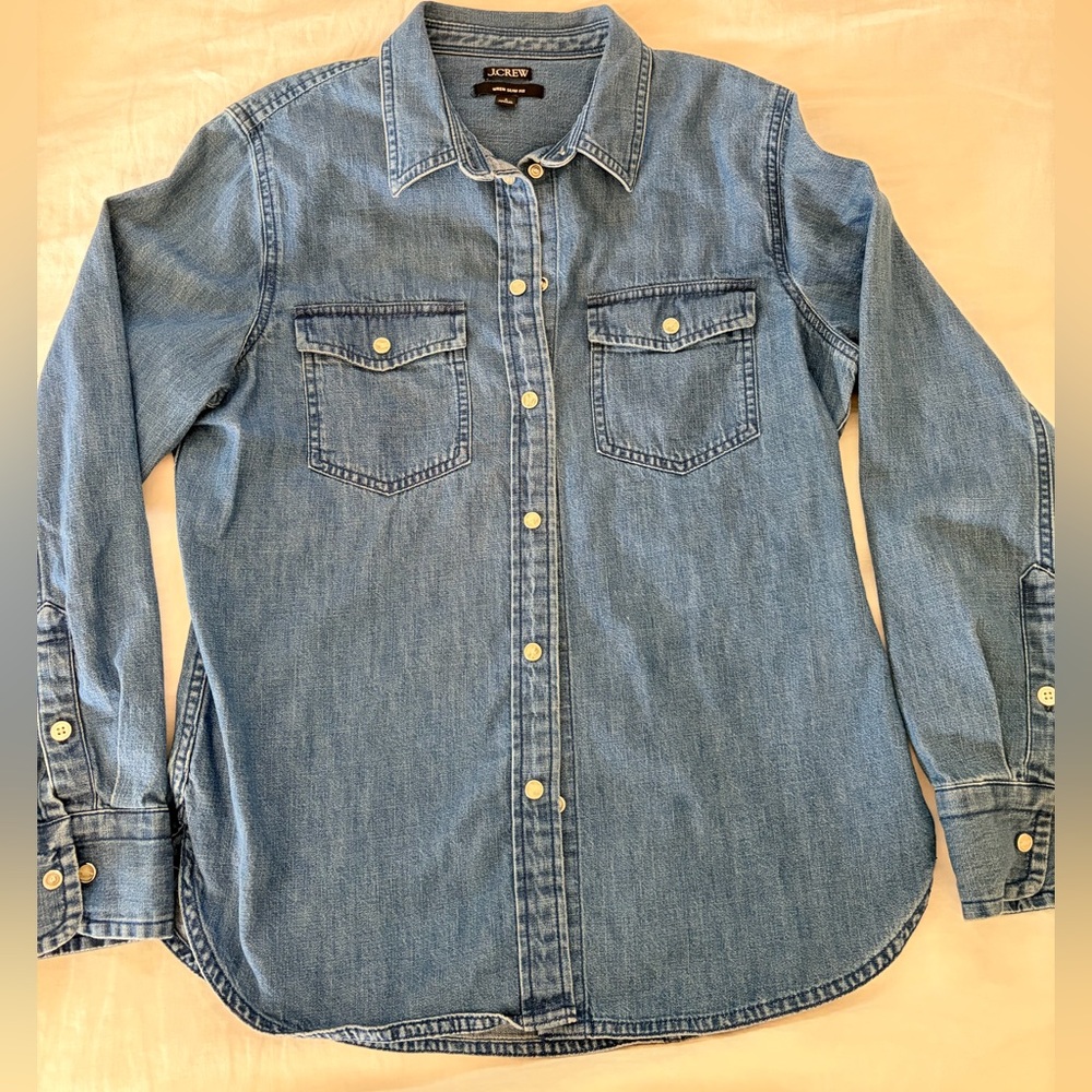 J. Crew Light Wash Denim Button-Down Shirt